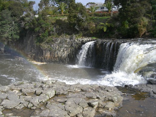 Waterfalls and rainbow