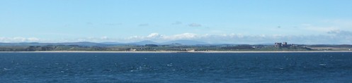 Bamburgh castle and the Cheviots from Inner Farne