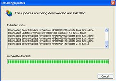 An endless litany of Windows XP Updates
