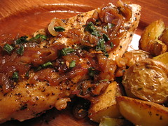 chicken with shallot, sage and white wine sauce