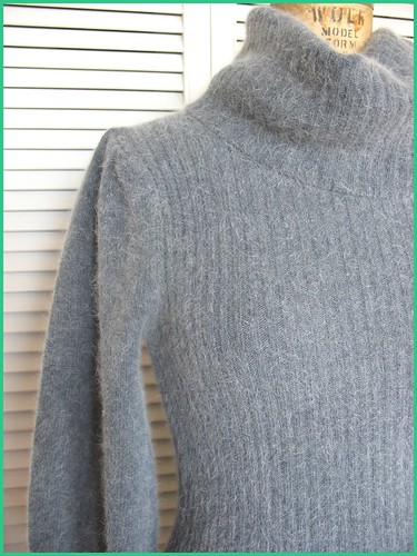 thrifted grey angora sweaterdress
