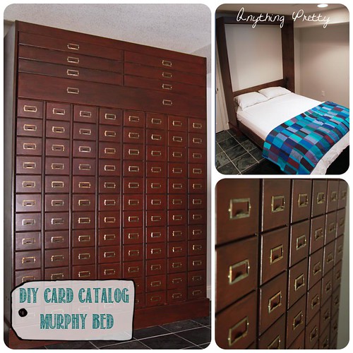 DIY card catalog murphy bed