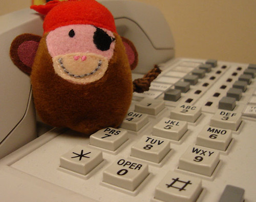 Pirate Monkey Is On the Phone