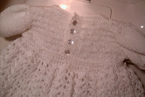 Buttons added to Christening Gown