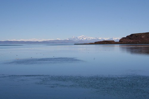 Lake Titicaca with Andes in the background