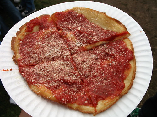 fried dough with tomato sauce