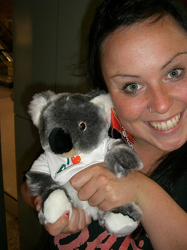 Holding a koala - Sydney airport