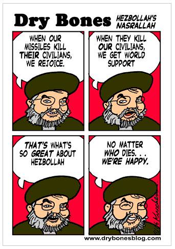 Hizbullah's Nasrallah, a Kirschner cartoon (Aug6,2k6)