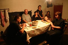 Dinner with my Georgian host family...