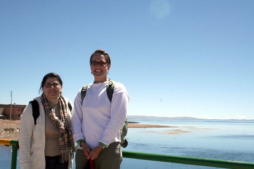 Alma and Kelli on the Bolivian Peruvian border