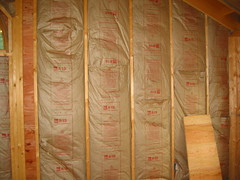 Insulation in gable walls.