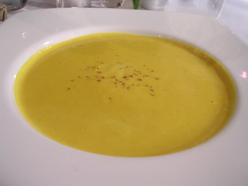 Hubbard Squash Soup with Mascarpone Cheese and Nutmeg