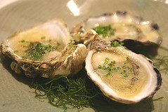 Pacific Oysters with rice vinegar and ginger