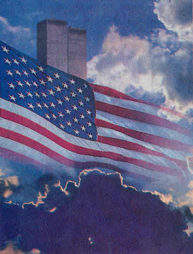 9-11_TwinTowersAmericanFlagClouds