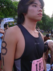 Dank (looking quite plump) at the Singapore Biathlon 2005