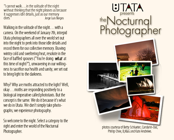 Utata presents Nocturnal Photographer