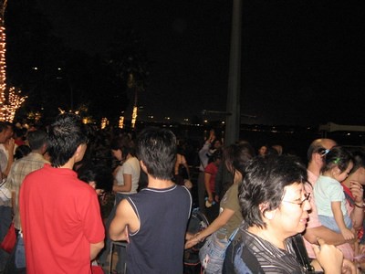 Throngs of People at Marina Bay