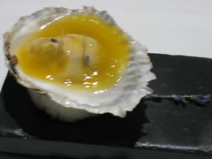 Oyster, fig and passionfruit