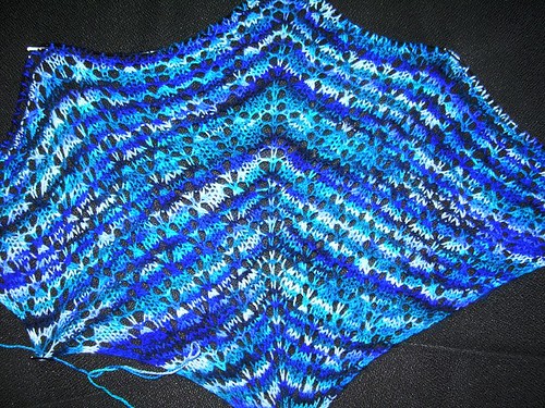 Swallow shawl in progress