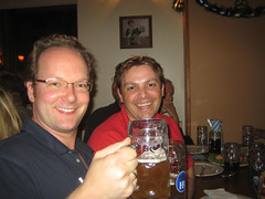 Harald and me enjoying the Weissbier