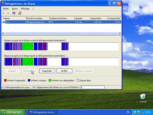 Défragmenteur de Windows XP