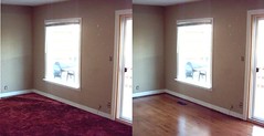 The living room, before and after