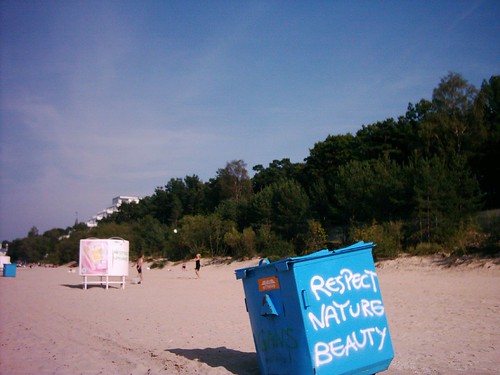 Jurmala beach with a message