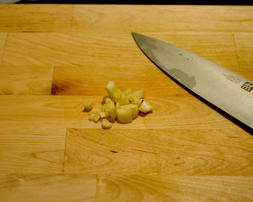Step 5: Chop garlic