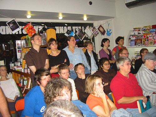 crowd at left bank books