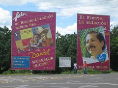 Daniel Ortega's billboards. Literally all over the country