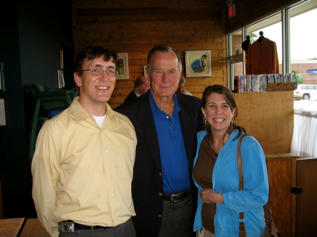 David, George Bush (Senior) and a co-worker