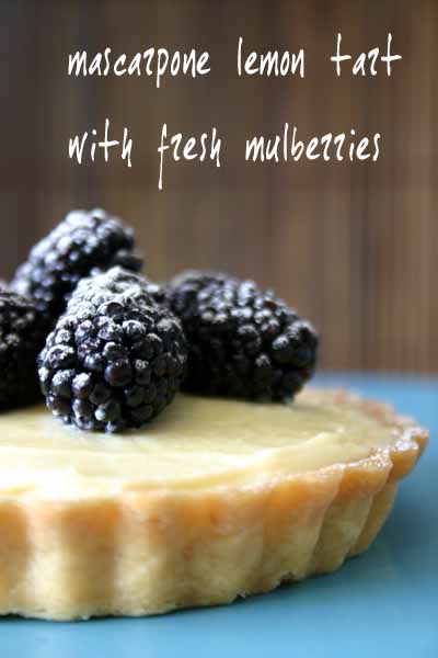 mascarpone tart with fresh mulberries