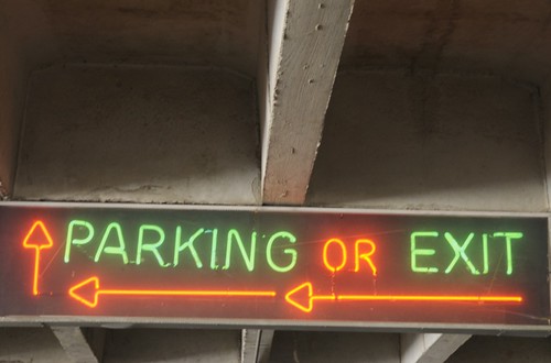 Neon Parking Sign