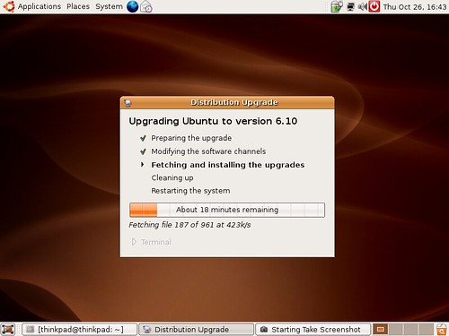 Updating to Ubuntu 6.10