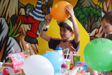 a boy and a balloon