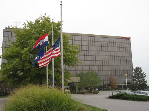 Flags flying at half mast on 9/11 day in the heart of US - Kansas City, MO