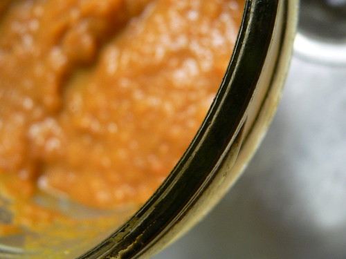Edge of Jar of Carrot Soup