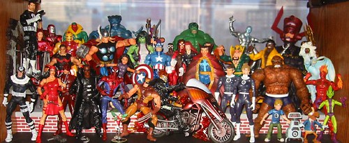 A Shelf of Marvel Legends Action Figures