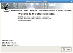 Ubuntu Edgy. GNOME 2.15.92