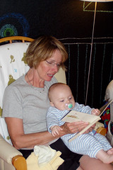Nancy reading to Logan
