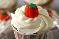 fresh pumpkin and white chocolate cupcake
