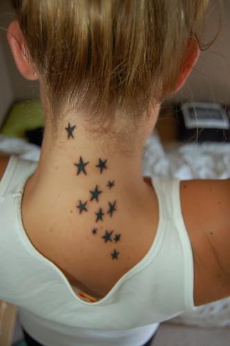 star tattoo, Neck Tattoo