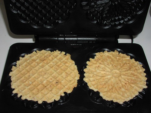 Cooked almond pizzelles