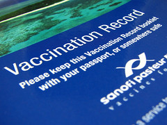 Vaccination record booklet. Includes the Yellow fever certificate which is mandatory for entry to certain countries.