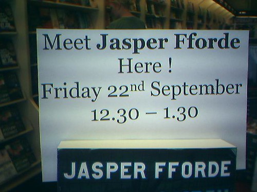 Jasper Fforde sign in Dymocks
