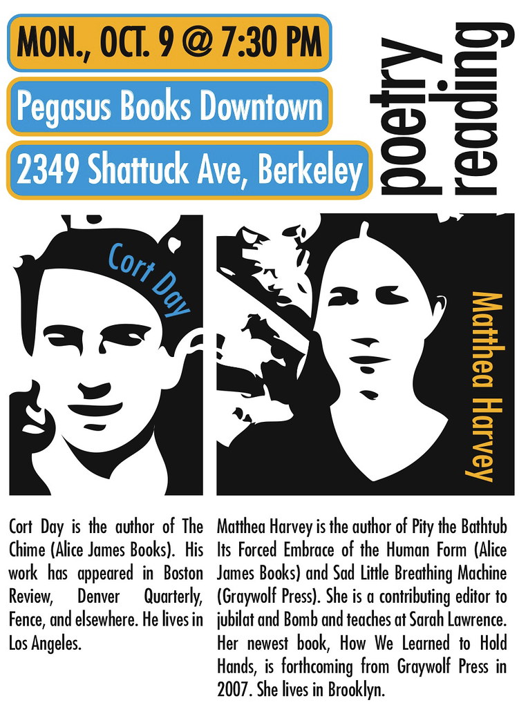 Matthea Harvey Cort Day Pegasus Books Downtown