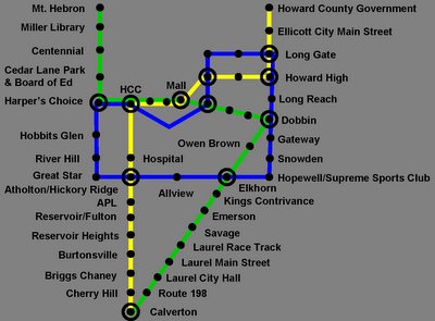 Proposed heavy rail for Howard County, from the Howard County blog
