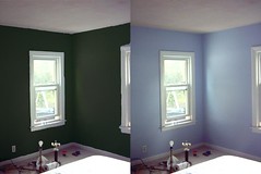 The bedroom, before and after