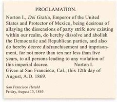 Emperior Norton Proclamation