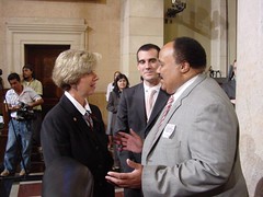 Janice Hahn, Eric Garcetti and Martin Luther King III